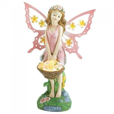 Aewholesale AEWholesale 10017858 Pink Fairy Solar Garden Statue 10017858